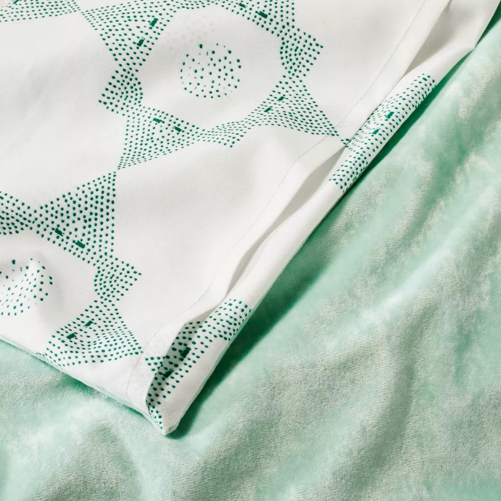 Full/Queen Reversible Velvet Comforter & Sham Set Pale Green - Opalhouse™ designed with Jungalow™